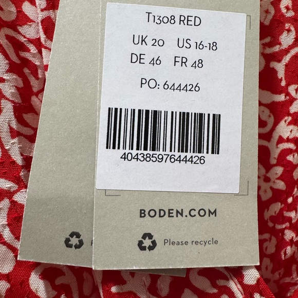 Boden Red and White Floral Dress - Picture 4 of 7